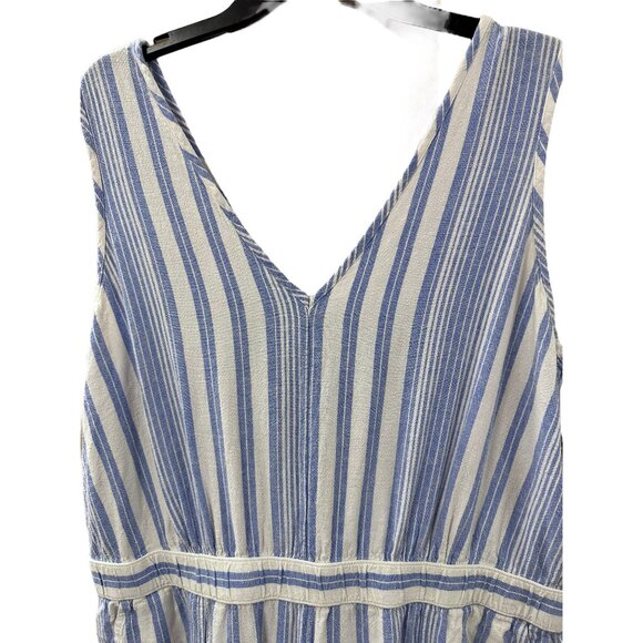 π 2/$30 π Blue and White Striped GAP Sleeveless Jumpsuit XL - Picture 2 of 5